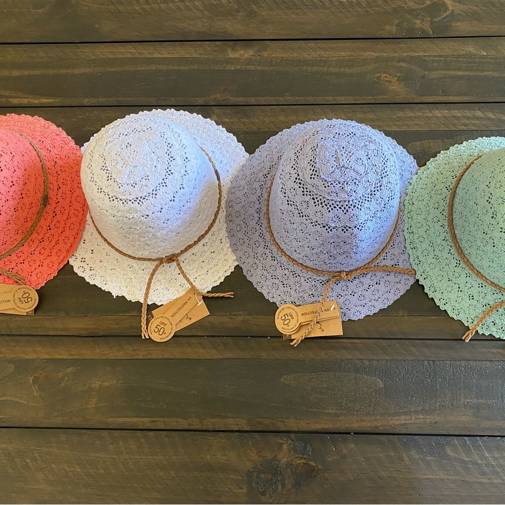 Hats colorful laceUPF50 instead de lining girls junior size NEW STORE CLOSED